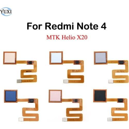 YuXi For Xiaomi Fingerprint Scanner Flex Cable Touch Sensor ID Home Button For Redmi Note 4 MTK Helio X20 Fingerprint Button Key