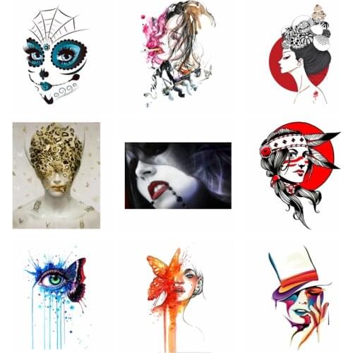 Heat transfer Gothic Beauty Patch Iron-on Transfers For Clothing Stickers DIY Girl Thermal Patches Iron On Transfer On Clothes
