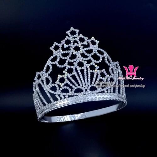 Shining Stars Pageant Crowns Tiaras Lager Adjustable Miss Beauty Queen Hair Accessories Party Prom Night Clup Show Headdress 196