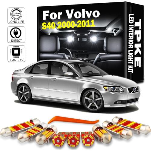 TPKE Canbus Error Free LED Interior Light Kit For 2000-2011 Volvo S40 White Car Accessories Map Dome Reading License Plate Lamp