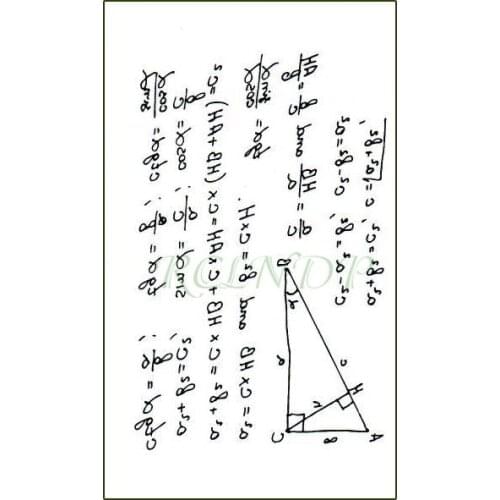 Waterproof Temporary Tattoo Sticker Triangle Pattern Calculation Formula Flash Tatoo Fake Tattoos Art for Men Women