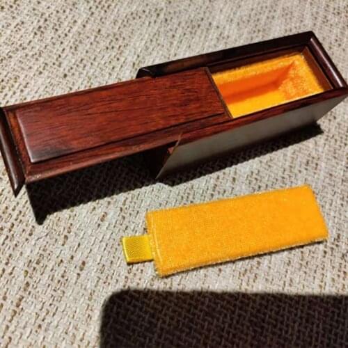 Chinese Traditional Style Solid Wood Stamp Box With Inkpad Grid Customize Size Wooden Seal Storage Box Portable Chop Container