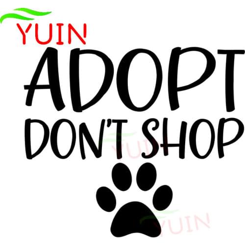 ADOPT DON'T SHOP Rescue Dog Pet Love Paw Print Puppy Car Sticker PVC Body Window Decoration Accessories Waterproof Decals