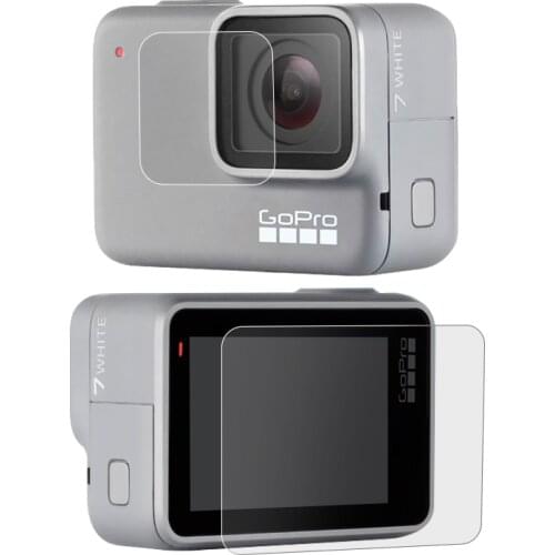 For GoPro Hero 7 Silver / White Camera Lens / LCD Screen Premium Tempered/Plastic Glass Protector Film