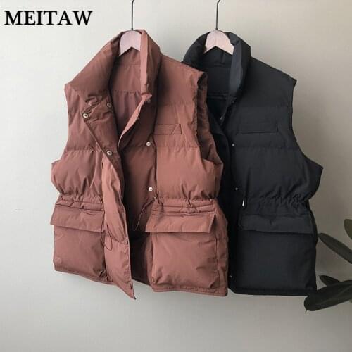 Women Warm Down Vest 2020 Autumn Winter White Duck Down Coat Korean Loose Outwear Tops Casual Solid Sleeveless Down Jacket