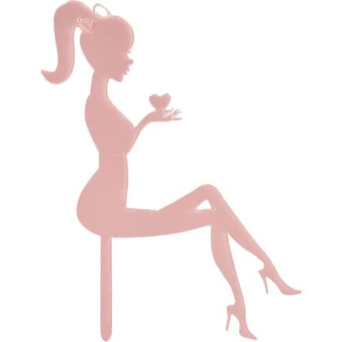 1pc High Heels Lady Girl Acrylic Cake Topper Wedding Decorations Party Supplies