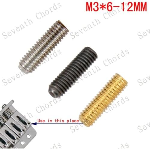 12 Pcs Electric Guitar Bass Bridge String Saddle Adjust Height Hex screws - Tremolo Bridge Hexagon Screw - M3*6mm-12mm