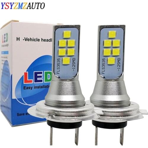 2PCS/Set H7 LED Lamps For Cars Headlight Bulbs 12SMD 3535CHIP DRL Day Running Light Bulb Fog Light Super Bright Auto 12V