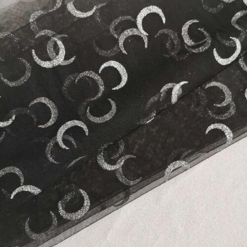 2 Yards Glitter Printed Half Moon Tulle Mesh Lace Fabric Black White Tulle lace Fabric For Cosplay, Bow tie, Cupcake Dress