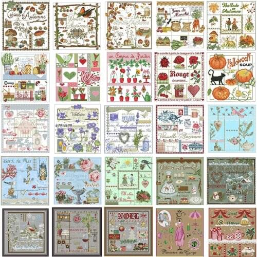 25 photos Lafite Series 2 patterns Counted Cross Stitch 11CT 14CT 18CT DIY Chinese Cross Stitch Kits Embroidery Needlework Sets