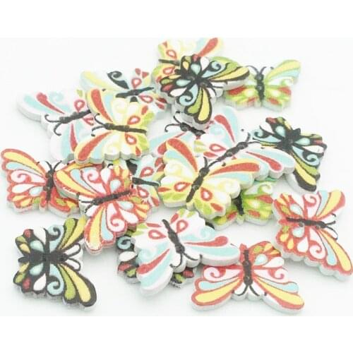 30pcs Colorful Butterfly Buttons Mix Color DIY Scrapbook Craft Sewing Decorations Buttons For Scrapbooking Sewing Accessories