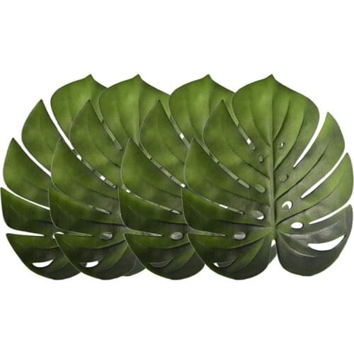 4Pcs Tropical Leaf Placemats Artificial EVA Monstera Leaves Palm Leaf,for Wedding Table Decorations Party Supplies