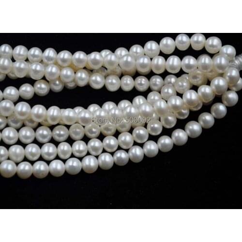 AA wholesale 2 strands 7-8mm white genuine pearl