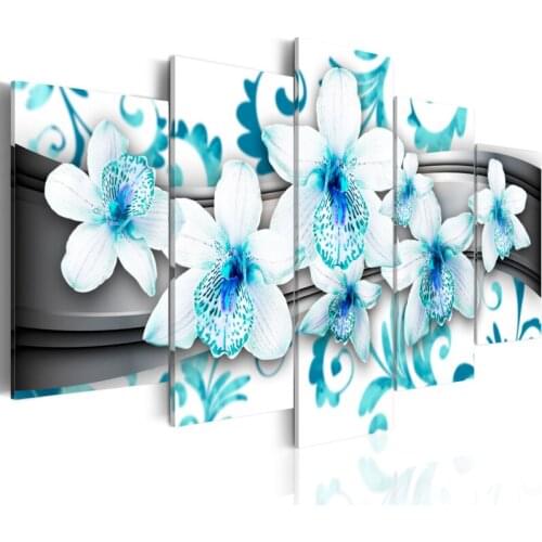 5 pcs Modern Orchid flower diamond embroidery kits diamond painting 5D full square by hand round drill picture of rhinestones