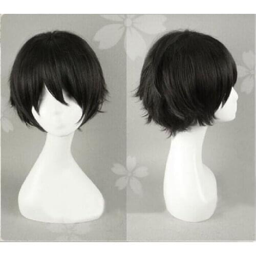 Anime Haikyuu!! Keiji Akaashi Short Black Hair Anime The Future Diary Yukiteru Amano Heat Resistant Cosplay Wig + Wig Cap
