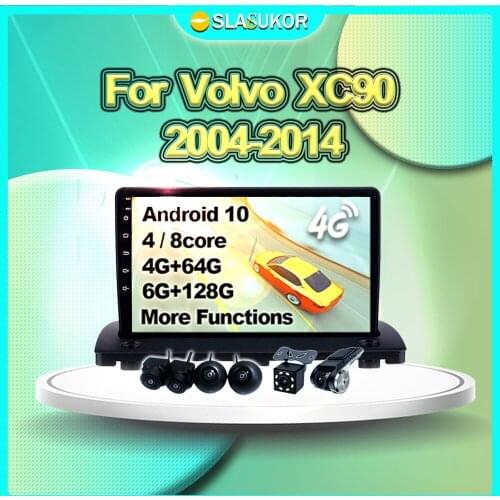 6G+128G For Volvo XC90 2004 2005 2006-2014 Android 10 Auto Multimedia Video Car Radio Navigation GPS Carplay Player DVD No 2din