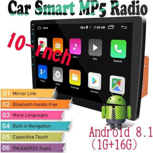 Bluetooth Touch screen Car Radio MirrorLink WiFi USB FM AM GPS Navigation 2 DIN Android 8.1 Removable panel 10 Inch Video Input