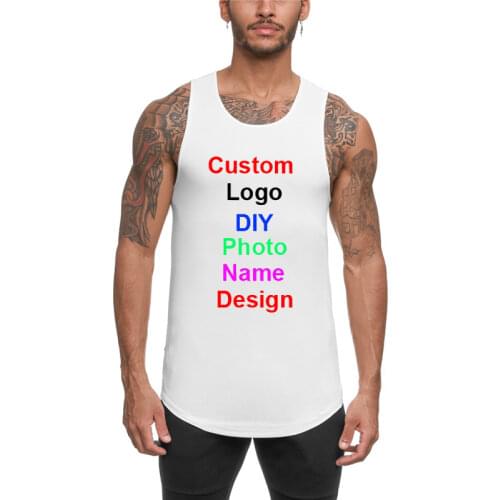 DIY Logo OWN Design Customized Summer Gym Clothing Mesh Fitness Men Bodybuilding Stringer Tank Tops Quick Dry Sleeveless Shirt