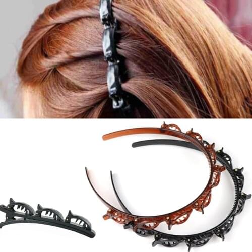 Black Braider Hair Clip Burst Pin Hairdo Bring Hair Hoop Multi-storey Wisp Air Weave Head Hoop Styling Tool