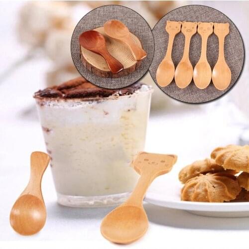 Cartoon Cat Wooden Spoon Bamboo Kitchen Cooking Utensil Chinese Dinner Soup Spoon for Creative Tableware Kitchen Restaurant