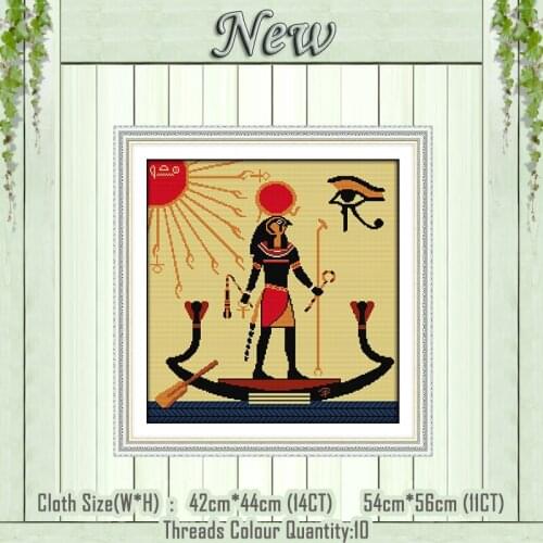 Egyptian sun decor painting counted printed on the canvas DMC 11CT 14CT kits DIY chinese Cross Stitch embroidery needlework Sets