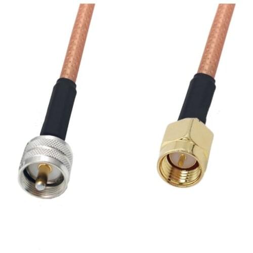 SMA Male to UHF PL259 Male RG400 Cable Double Shielded Copper Braid Coax Low Loss Jumper Cable 50ohm