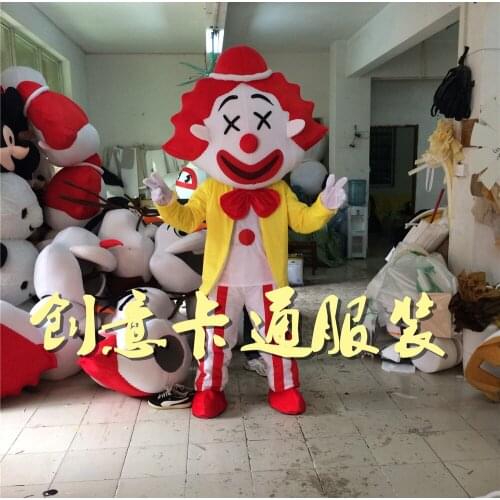 Carnival Clown Mascot Costume Perform Halloween Party Cosplay Dress Outfit Adult Size Cartoon Advertising Mascot Costume