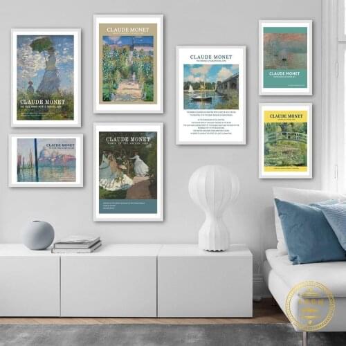 Claude Monet Famous Fields Landscape Impressionist Oil Painting On Canvas Posters and Prints Wall Picture for Living Room Decor