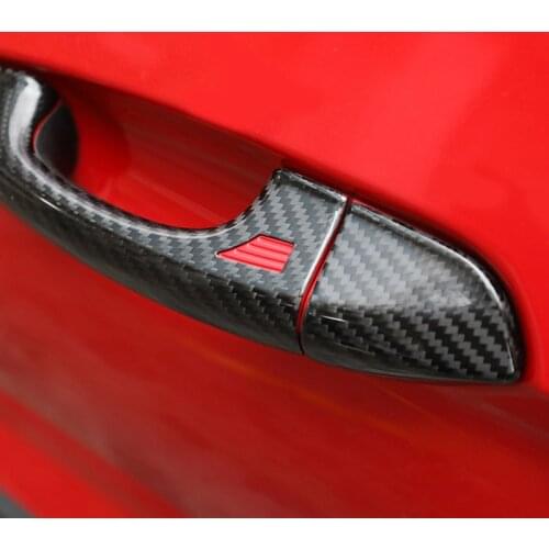 For 15-20 Ford Mustang Carbon Fiber Door Handle Shell Door Handle Decoration Accessories Car Exterior Modification