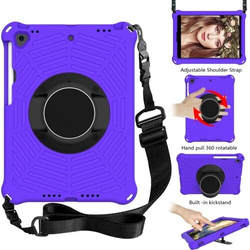 Lightweight EVA Case for iPad 10.2 7th 8th Gen Cover for iPad 10.5 Kids Case with Rotatable Kickstand Pencil Slot+Strap