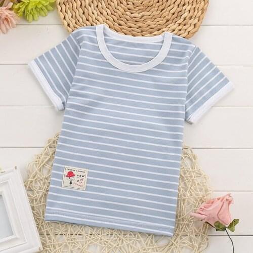 Summer Girls&Boys Clothes Children Short Sleeve Soft Tops Baby Boys Striped Cotton T Shirt Kids Clothing T-Shirts Tee for 2-11Y