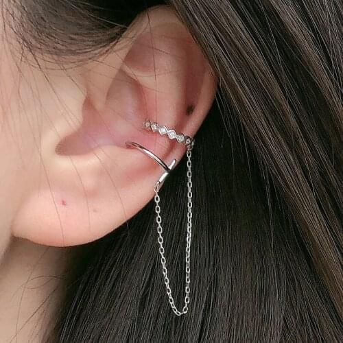 Luckydays Simple Style Silver Cross Earring One-Piece Ear Bone Clip Earring For Women Girl Fashion Jewelry Gift