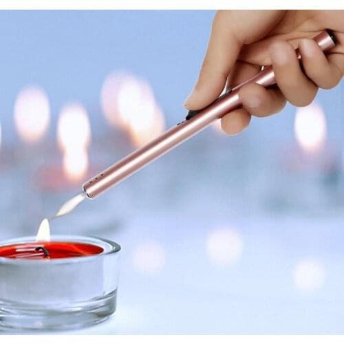 Metal Colorful Torch Lighter Outdoor Barbecue Charcoal Gas Cooker Butane Torch Stove Lighter Kitchen Igniter Lighter For BBQ