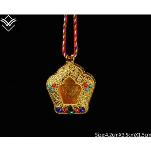 Fashion Kalachakra-the design of Gathering Ten Powerful Elements Shining Stone Box 4.2cmX3.5cmX1.5cm Pendant Necklace Hot Sale