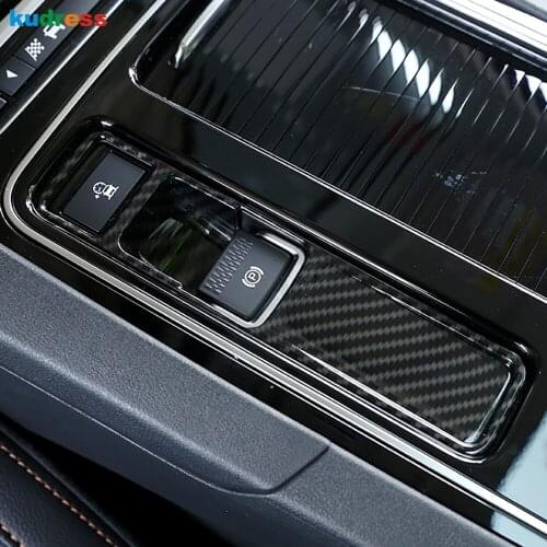 For Jaguar F-Pace 2016-2018 ABS Carbon Fiber Car Electronic Handbrake Switch Button Panel Frame Cover Trim Interior Accessories