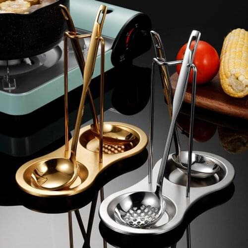 Stainless Steel Pan Pot Cover Lid Rack Stand Spoon Holder Stove Organizer Storage Soup Spoon Rests Kitchen Accessories
