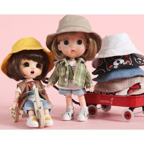 New Candy Colors Doll Clothes bucket hat for ob11 Hats for obitsu11,Molly, 1/12bjd doll clothes accessories for dolls