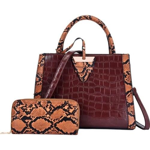 New Womens Bag 2020 Retro PU Shoulder Bag Large Capacity Fashion Portable Shoulder Messenger Bags 2-piece Set