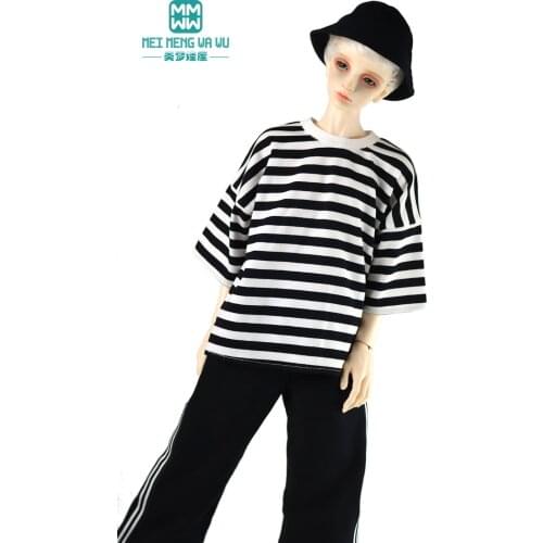 BJD doll clothes Fashion striped T-shirt, sweatpants for 68--75cm BJD SD17 POPO68 1/3 Toys Spherical joint Doll
