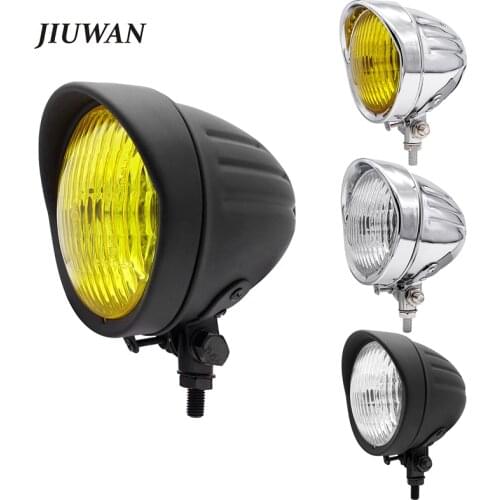 1 Pcs 4 Inch High/Low Beam Motorcycle Front Headlight Retro Vintage Head Lamp For Harley Custom Softail Dyna Cruiser Bobber