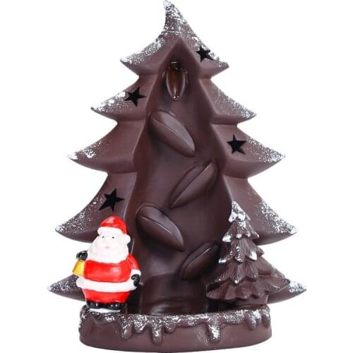 Christmas Tree Handicraft Incense Holder Santa Claus Snowman Ceramic Backflow Smoke Incense Burner Censer Holder Gift Home Decor