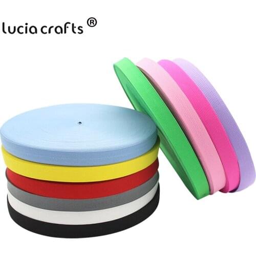 SALE!Lucia Crafts 5yards/lot 18mm Solid Color Elastic Ribbon Trim Lace DIY Headwear Handmade decoration crafts Accessories T0802