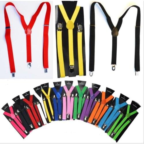 100pcs Y-back Adult Adjustable Suspender 2.5X100CM Soild Color Women Clip-on Elastic Suspender Fashion Men Children Belts Baby S
