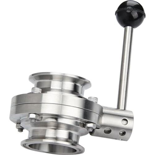 1.5" 2" Sanitary Tri Clamp Butterfly Valve SS304 Stainless Steel OD45/OD51 K 64 Homebrew
