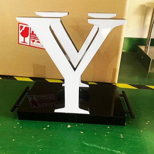 Letter led rechargeable bottle glorifer with handle for night club event