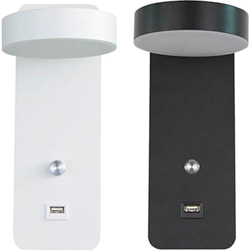 Led Indoor Wall Lamps Rotation Dimming Switch Wall Light Modern Home Bedroom Bedside Wall Sconce Livingroom Luminaire