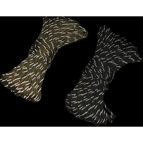 Reflective Outdoor Rock Climbing Rope, 4mm Heavy Duty & 31m(101 ft) Emergency Fire Safety Braided Ropes