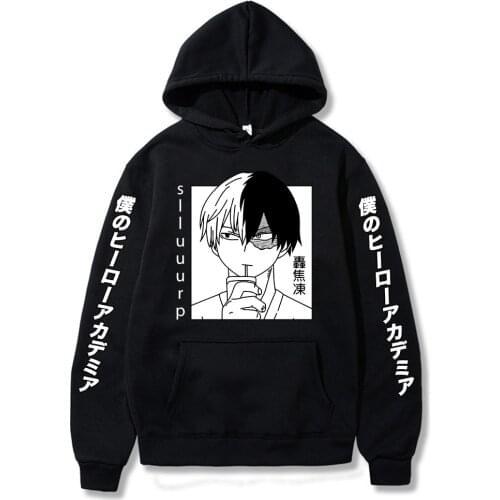 2021 Harajuku My Hero Academia Hoodies Men Women Long Sleeve Sweatshirt Shoto Todoroki Anime Manga Hoodies Tops Clothes