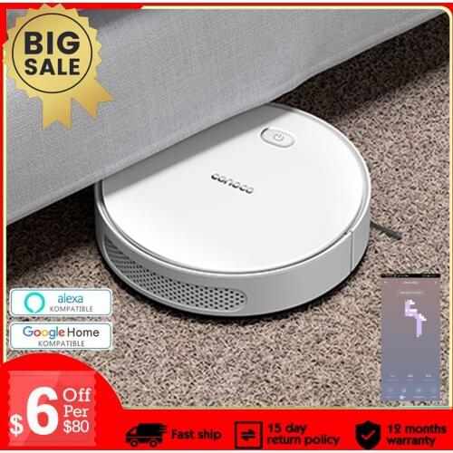 Smart Robot Vacuum Cleaner 150ML Water Tank Wifi Alexa Control Visual Map Gyroscope Navigation Auto-Charging For Pet Hair Floor