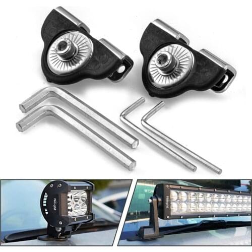 1Pair Engine Hood Car Light Bracket Universal Metal Offroad SUV Truck Engine Cover Work Lamp Clip Mount Holder Clamp